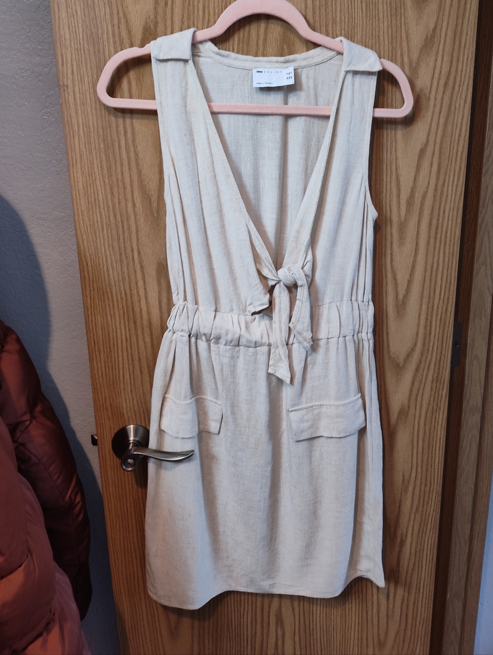 Women’s Cream Tie-Front Sleeveless Dress ASOS